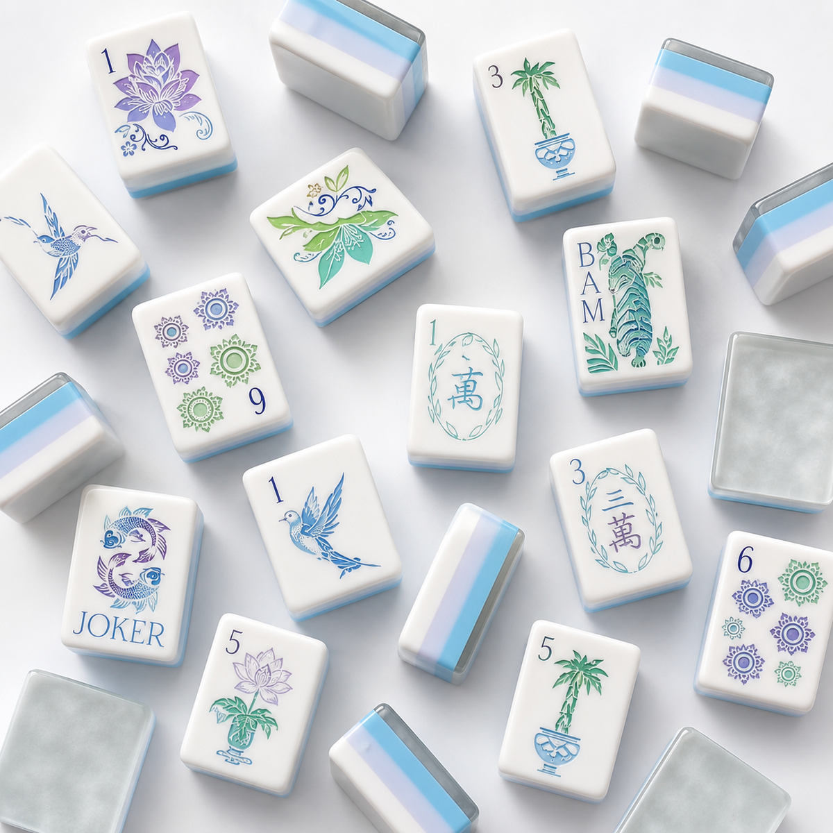 Beginner mahjong setup with Mahj House tiles and learning essentials