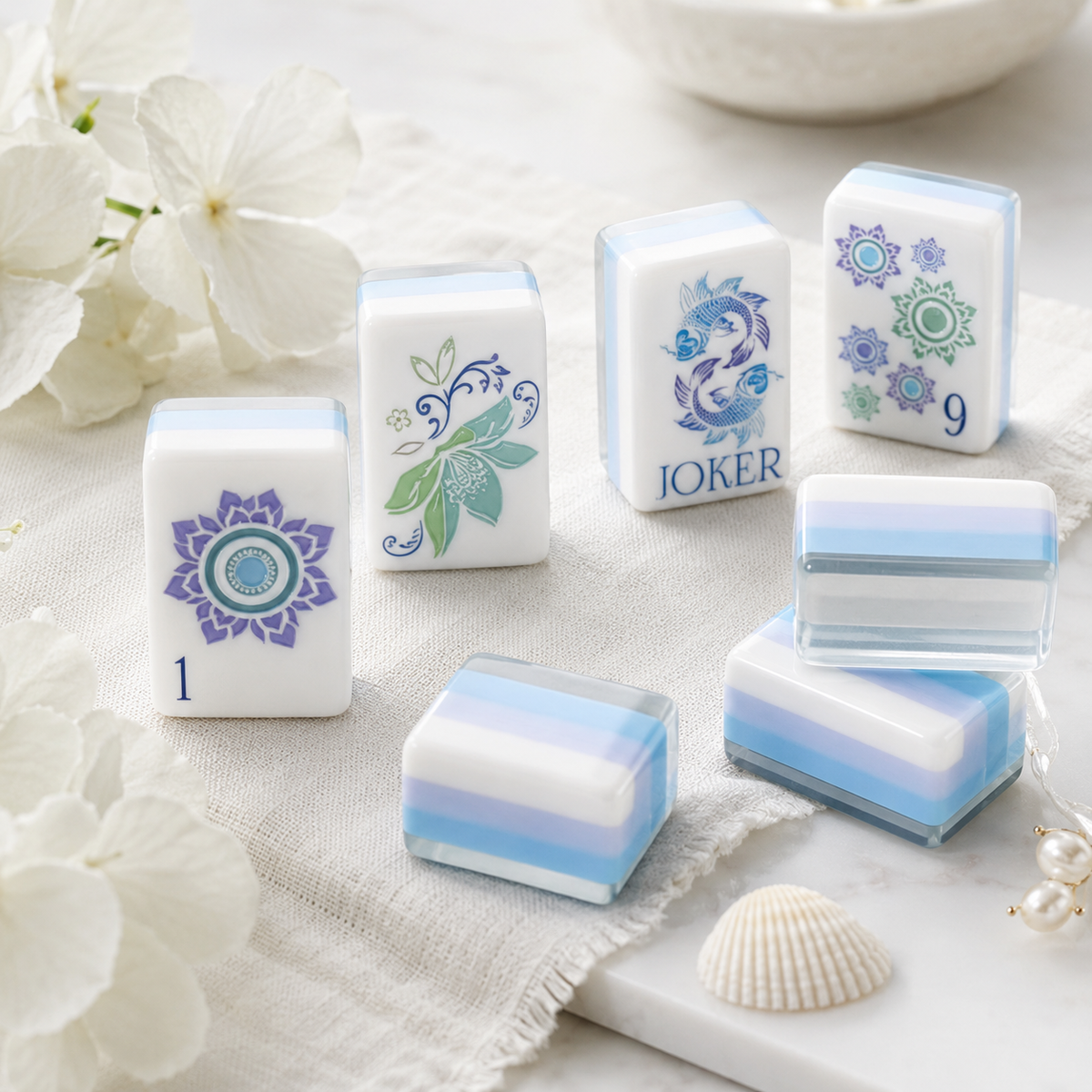 Mahjong gift ideas for beginners with Mahj House tiles and accessories