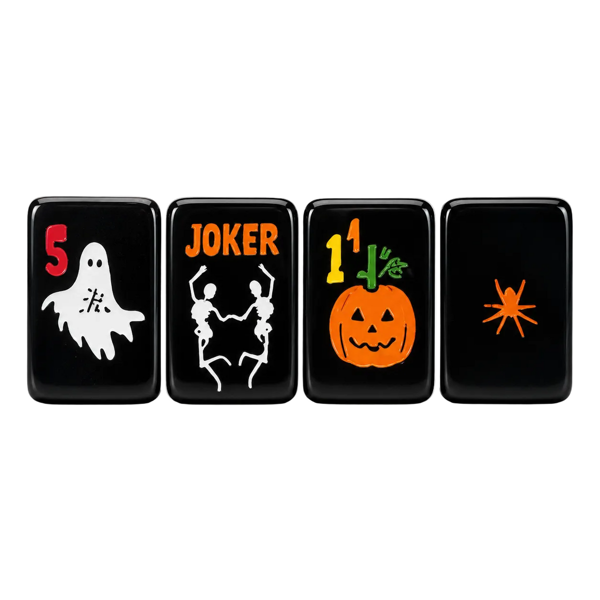 Black Halloween American Mahjong Tiles Set featured in How Can Hosts Use the Best Mahjong Sets for Beginners?