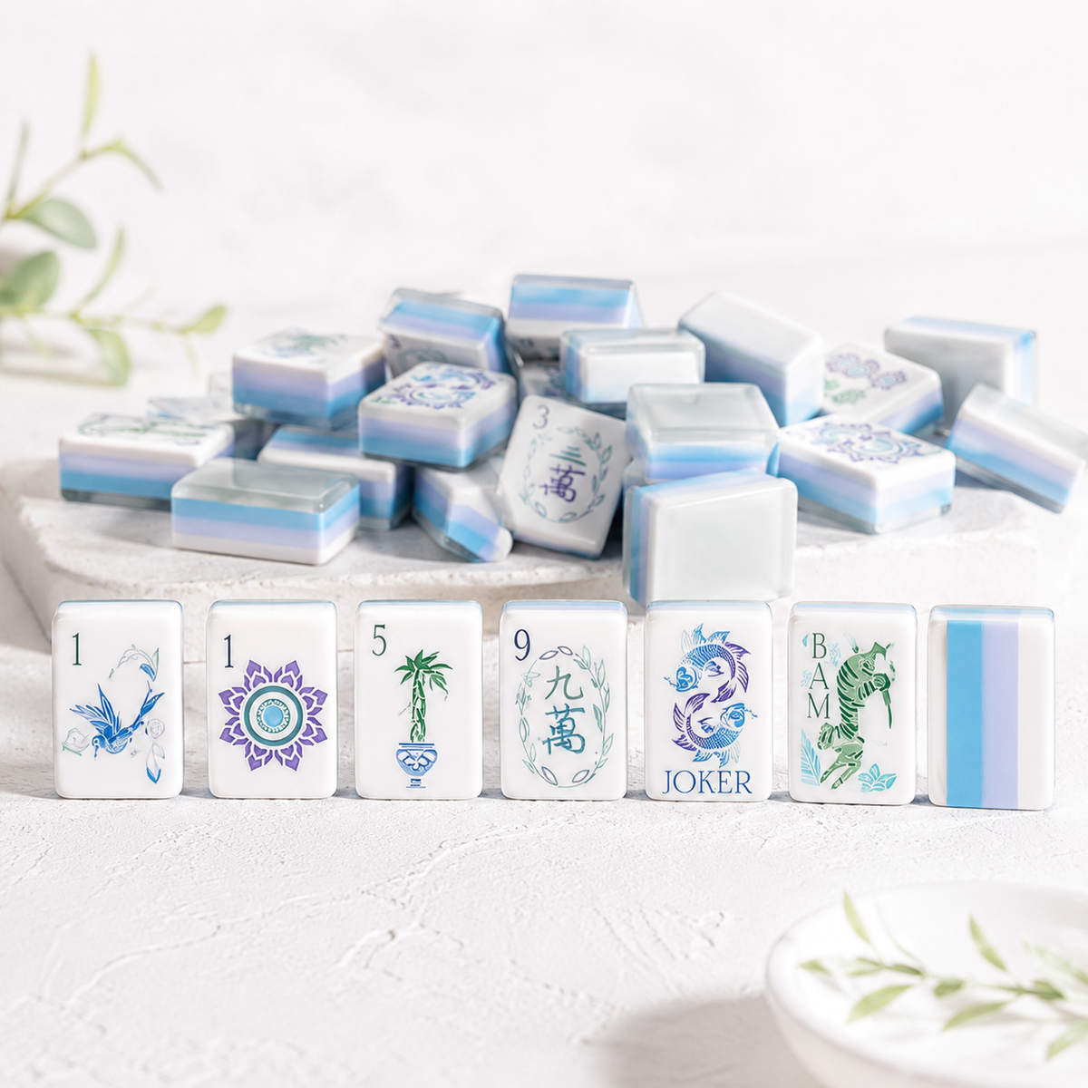 Mahjong gift ideas for beginners with Mahj House tiles and accessories