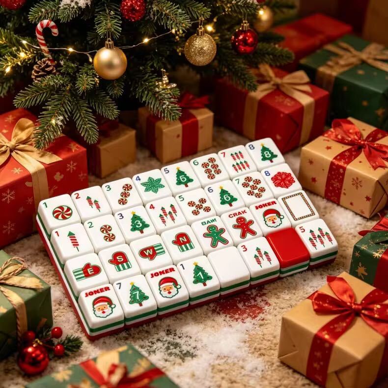 Design-forward mahjong gift set with Mahj House tiles and accessories