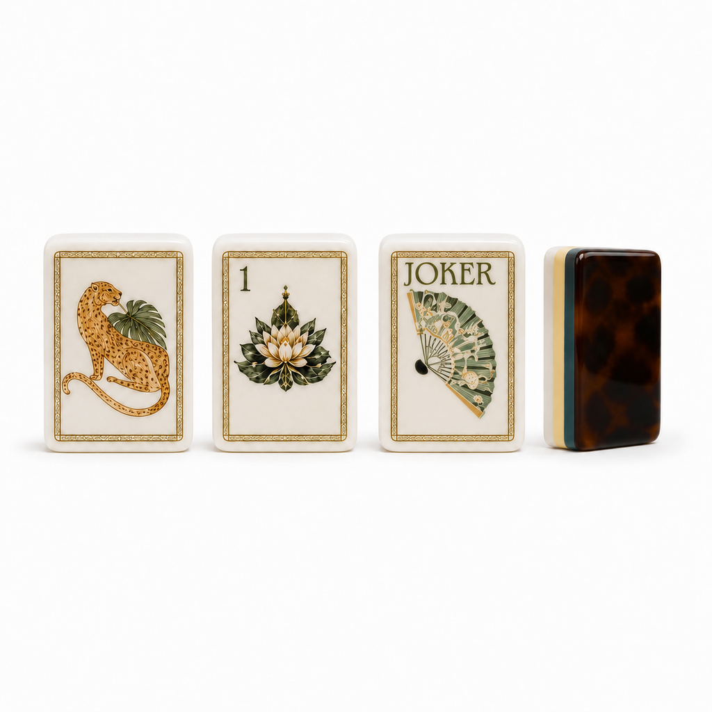 Leopard Lotus American Mahjong Tiles Set