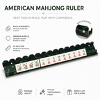 American Mahjong Ruler with features highlighted on a white background