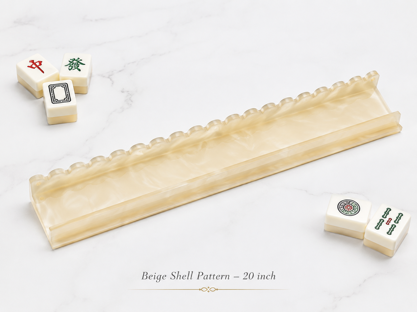Light Beige shell pattern acrylic mahjong rack 17 inch