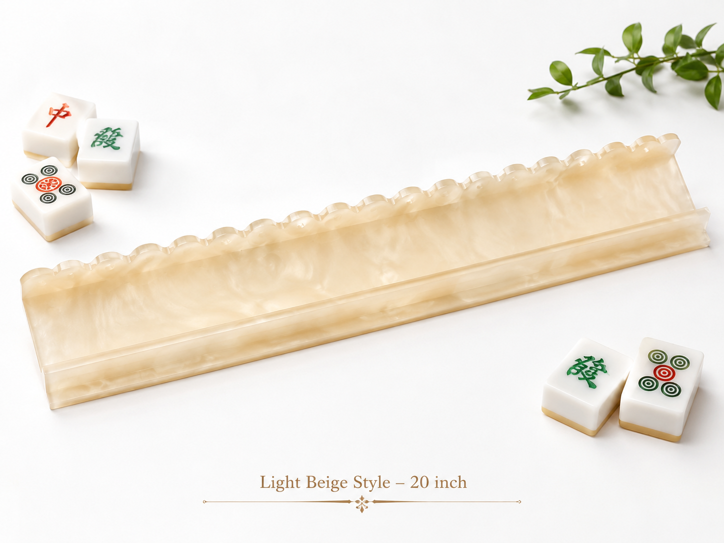 Light beige pearl acrylic mahjong tile holder 20 inch