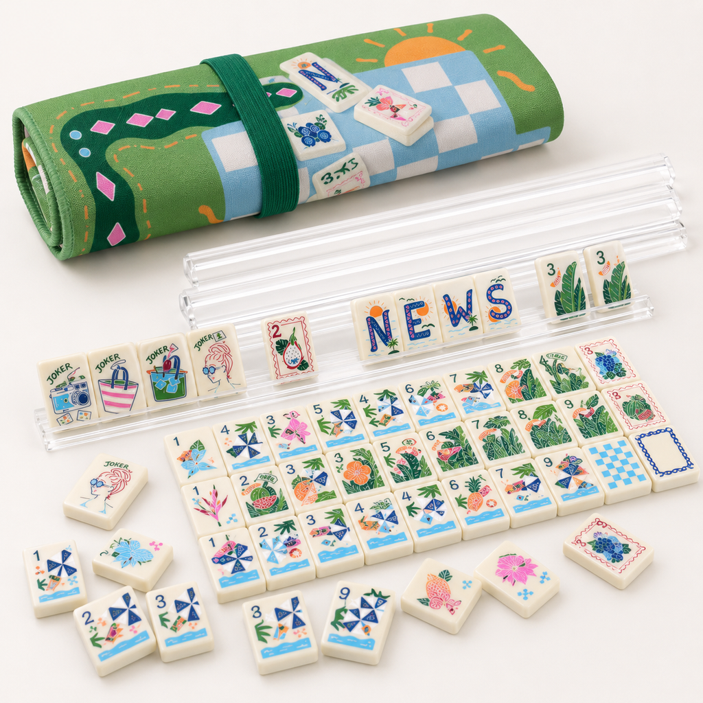 Tropical Seaside American Mahjong Travel Tiles Set