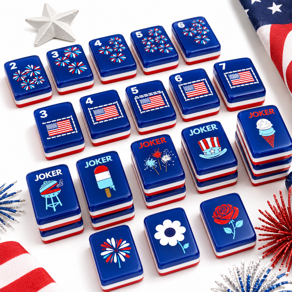 Patriotic Flag American Mahjong Tiles Set