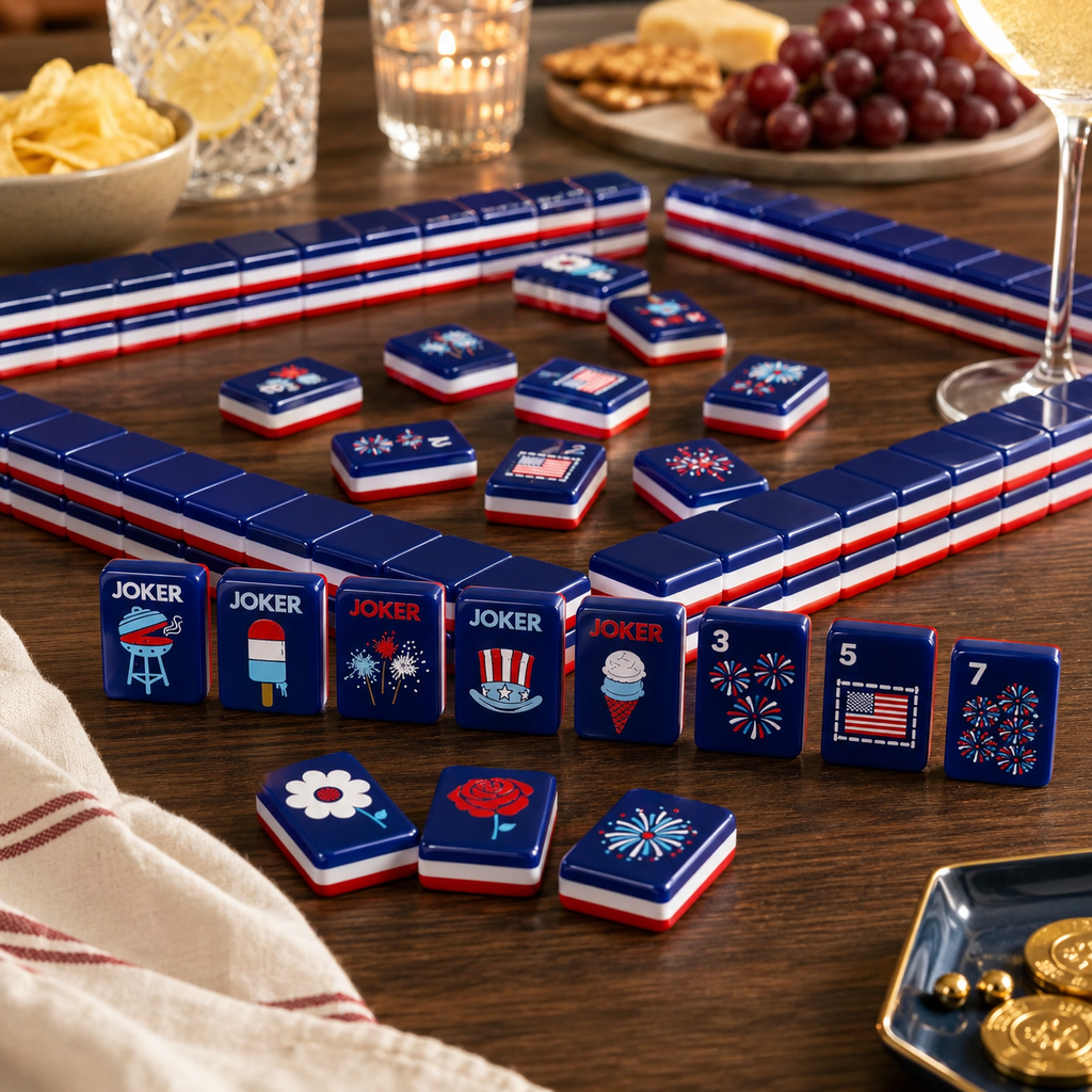 Patriotic Flag American Mahjong Tiles Set
